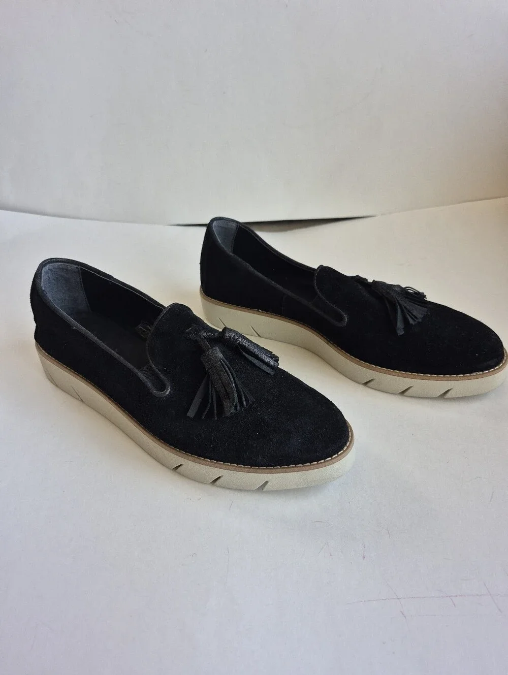 The FLEXX Shoes Traveler Too Black Suede Loafer Tassels Size 10